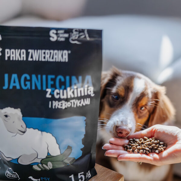 Karma sucha dla psa PAKA ZWIERZAKA jagnięcina z cukinią S 3 kg