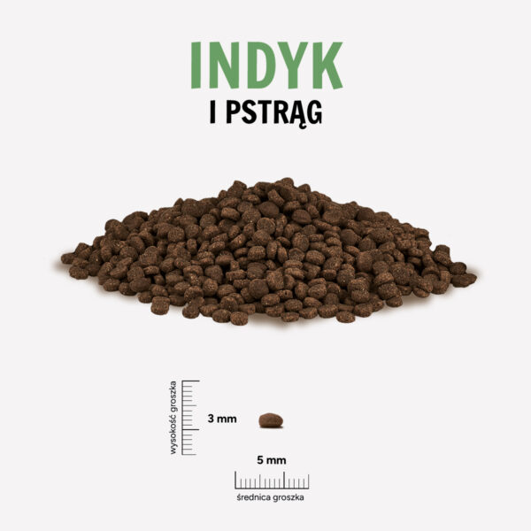 Karma sucha dla kota PAKA ZWIERZAKA indyk z pstrągiem kocięta S 1,6 kg