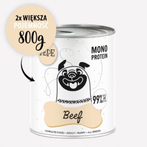 Karma mokra dla psa PEPE beef XL 99% wołowina 800 g
