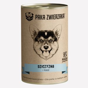Karma mokra dla psa PAKA ZWIERZAKA dziczyzna i łosoś 400 g