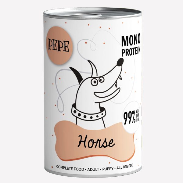 ZESTAW Karma mokra dla psa PEPE horse 99% konina 12x400g