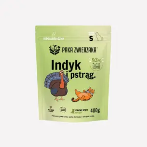 Karma sucha dla kota PAKA ZWIERZAKA indyk z pstrągiem kocięta S 400 g