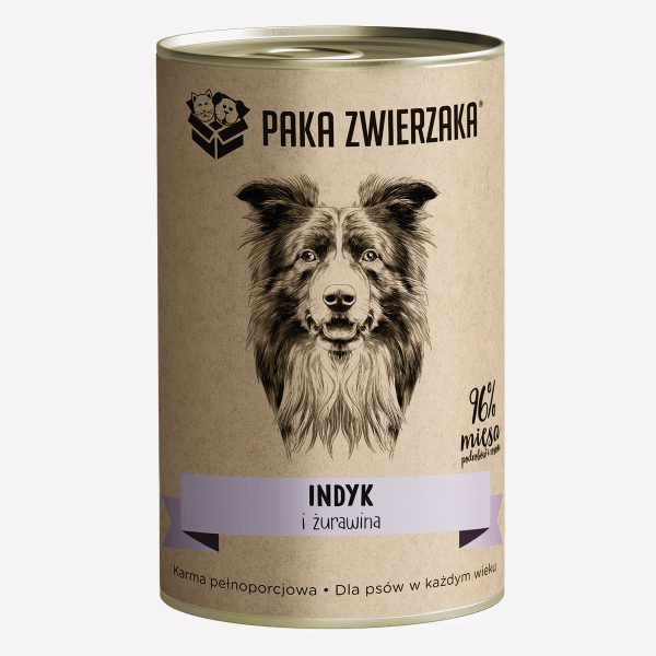 ZESTAW Karma mokra dla psa PAKA ZWIERZAKA Indyk i żurawina 6x400g