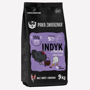 Karma sucha dla psa PAKA ZWIERZAKA indyk z kaczką S 9 kg
