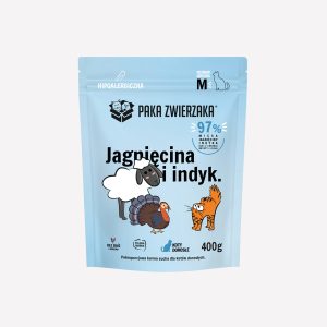Karma sucha dla kota PAKA ZWIERZAKA jagnięcina i indyk 400 g