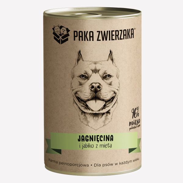 ZESTAW Karma mokra dla psa PAKA ZWIERZAKA Jagnięcina i jabłko z miętą 6x400g