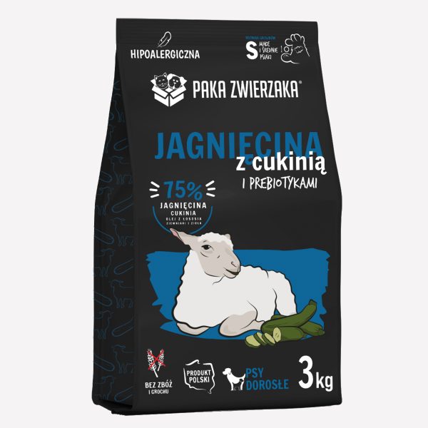 ZESTAW Karma sucha dla psa PAKA ZWIERZAKA jagnięcina z cukinią S 3kgx2