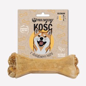 Gryzak dla psa PAKA ZWIERZAKA kość z dodakiem kozy L- 13,5 cm 70 g