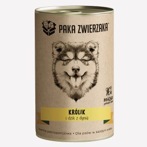 Karma mokra dla psa PAKA ZWIERZAKA królik i dzik z dynią 400 g