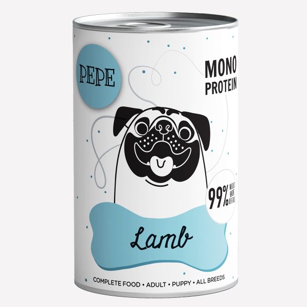 ZESTAW Karma mokra dla psa PEPE lamb 99% jagnięcina 12x400g