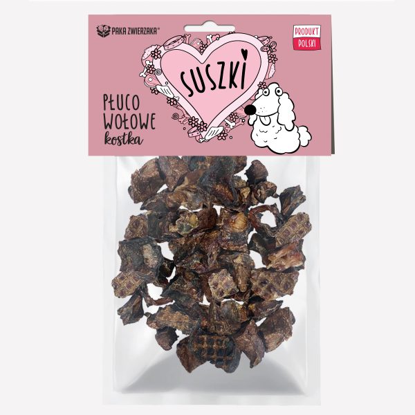 Gryzak dla psa PAKA ZWIERZAKA SUSZKI płuco wołowe kostka 100 g