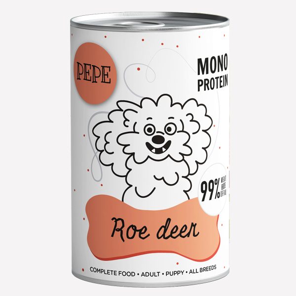 ZESTAW Karma mokra dla psa PEPE roe deer 99% sarna 6x400g