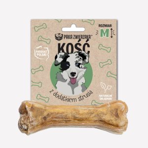 Gryzak dla psa PAKA ZWIERZAKA kość z dodatkiem strusia M- 12 cm 55 g
