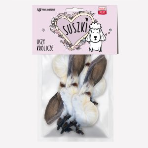 Gryzak dla psa PAKA ZWIERZAKA SUSZKI uszy królicze z sierścią 4 szt.