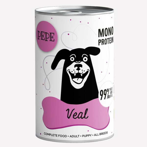 ZESTAW Karma mokra dla psa PEPE veal 99% cielęcina 12x400g