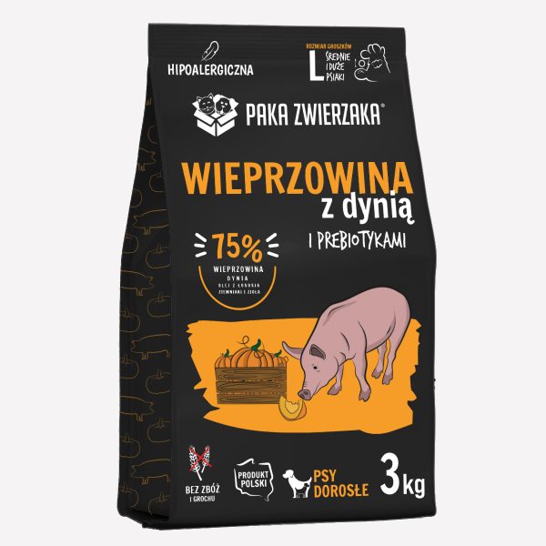 ZESTAW Karma sucha dla psa PAKA ZWIERZAKA wieprzowina z dynią L 3kgx2