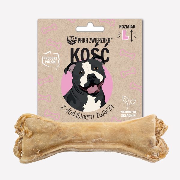 Gryzak dla psa PAKA ZWIERZAKA kość z dodatkiem żwacza L- 13,5 cm 70 g