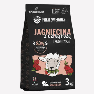 Karma sucha dla psa PAKA ZWIERZAKA jagnięcina z dziką różą PUPPY L 3 kg