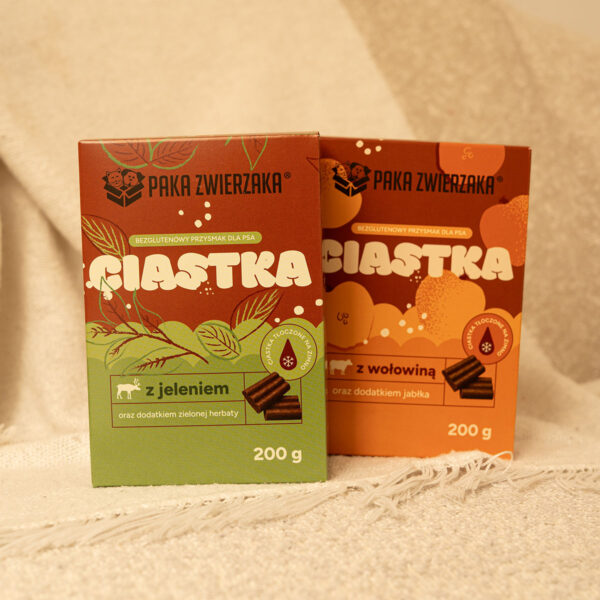 Ciastka dla psa PAKA ZWIERZAKA Jeleń z zieloną herbatą 200g