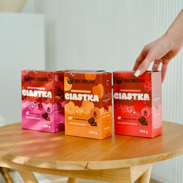 Ciastka dla psa PAKA ZWIERZAKA Jagnięcina z żurawiną 200g