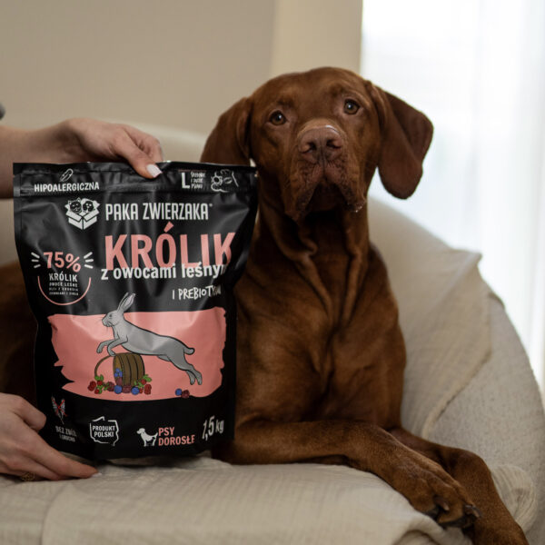 Karma sucha dla psa PAKA ZWIERZAKA Królik z owocami leśnymi "L" 1,5 kg