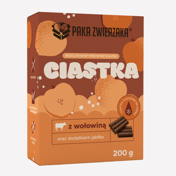 Ciastka dla psa PAKA ZWIERZAKA Wołowina z jabłkiem 200g