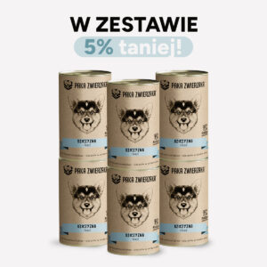 ZESTAW Karma mokra dla psa PAKA ZWIERZAKA dziczyzna i łosoś 6x400 g