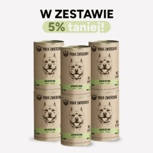 ZESTAW Karma mokra dla psa PAKA ZWIERZAKA Jagnięcina i jabłko z miętą 6x400g