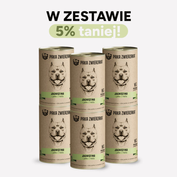 ZESTAW Karma mokra dla psa PAKA ZWIERZAKA Jagnięcina i jabłko z miętą 6x400g