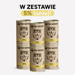 ZESTAW Karma mokra dla psa PAKA ZWIERZAKA królik i dzik z dynią 6x400 g