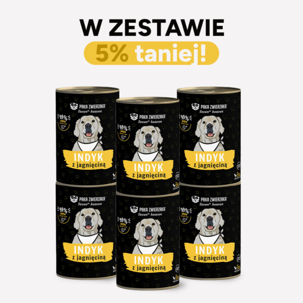 ZESTAW Karma mokra dla psa PAKA ZWIERZAKA Seven’th Heaven Indyk z jagnięciną 6x400
