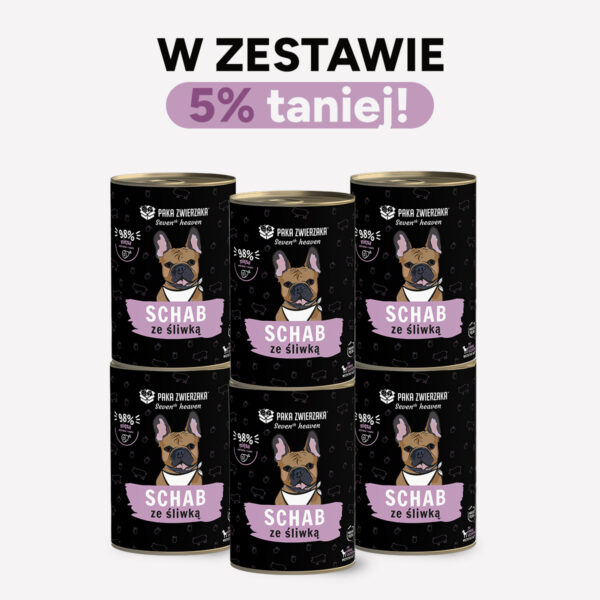 ZESTAW Karma mokra dla psa PAKA ZWIERZAKA Seven’th Heaven Schab ze śliwką 6x400g