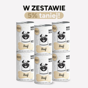 ZESTAW Karma mokra dla psa PEPE beef 99% wołowina 6x400g