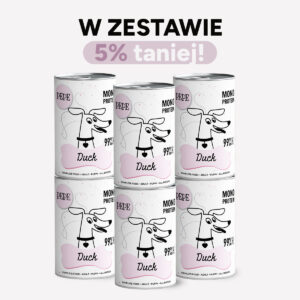 ZESTAW Karma mokra dla psa PEPE duck 99% kaczka 6x400g