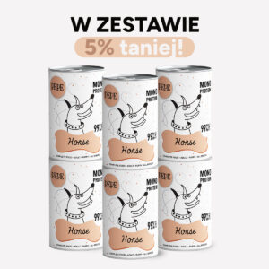 ZESTAW Karma mokra dla psa PEPE horse 99% konina 6x400g