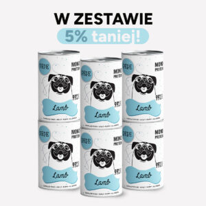 ZESTAW Karma mokra dla psa PEPE lamb 99% jagnięcina 6x400g