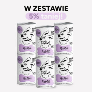 ZESTAW Karma mokra dla psa PEPE rabbit 99% królik 6x400g