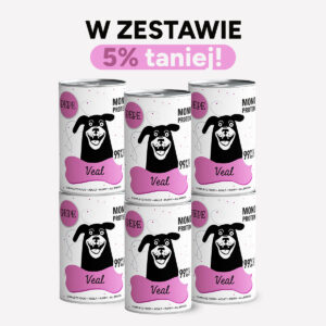 ZESTAW Karma mokra dla psa PEPE veal 99% cielęcina 6x400g