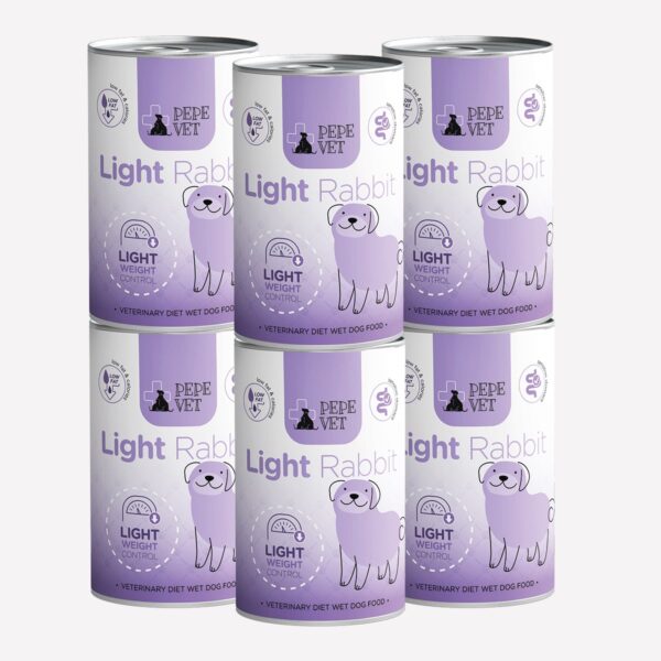 ZESTAW Karma mokra dla psa PEPE VET Light Rabbit (królik) 6x400g