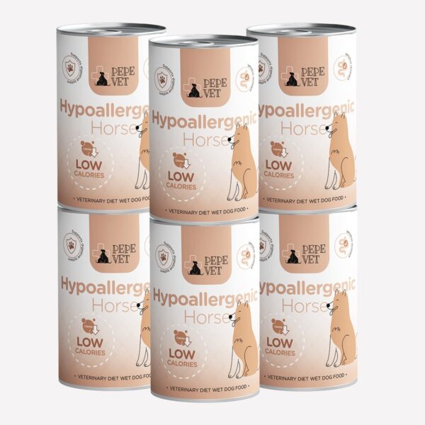 ZESTAW Karma mokra dla psa PEPE VET Hypoallergenic Horse (konina) 6x400g