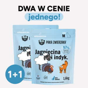 ZESTAW Karma sucha dla kota PAKA ZWIERZAKA jagnięcina z indykiem 1,6 kg x 2 szt