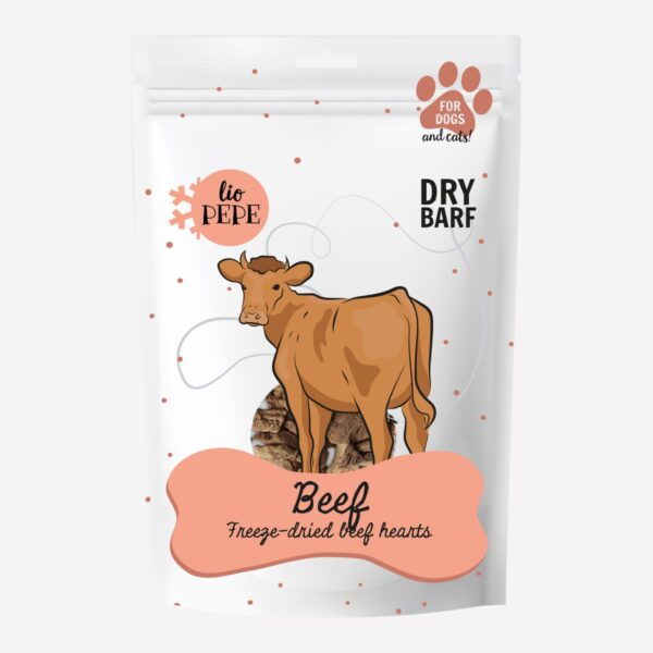 Przysmak dla psa i kota Lio PEPE Beef hearts serca wołowe 60 g