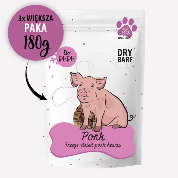 Przysmak dla psa i kota Lio PEPE pork hearts wieprzowe serca 180 g