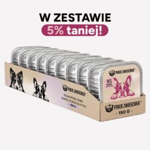 ZESTAW Karma mokra dla psa PAKA ZWIERZAKA Wołowina i śledź 10x150g (tacka)