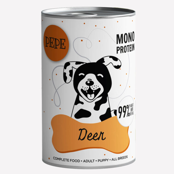 ZESTAW Karma mokra PEPE Deer 99% jeleń 6x400g