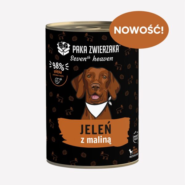 ZESTAW Karma mokra dla psa PAKA ZWIERZAKA Seven’th Heaven Jeleń z maliną 6×400g