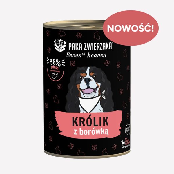ZESTAW Karma mokra dla psa PAKA ZWIERZAKA Seven’th Heaven królik z borówką 6×400g