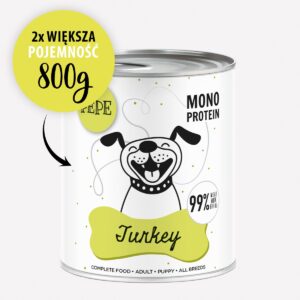 Karma mokra dla psa PEPE turkey XL 99% indyk 800 g