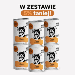 ZESTAW Karma mokra PEPE Deer 99% jeleń 6x400g