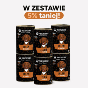 ZESTAW Karma mokra dla psa PAKA ZWIERZAKA Seven’th Heaven Jeleń z maliną 6×400g